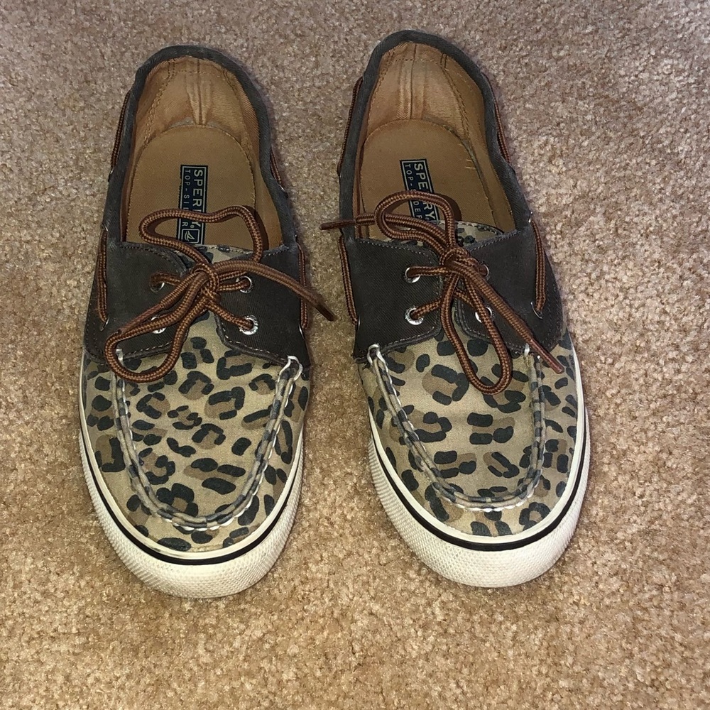 Cheetah Print Sperry Top Siders - size 8.5